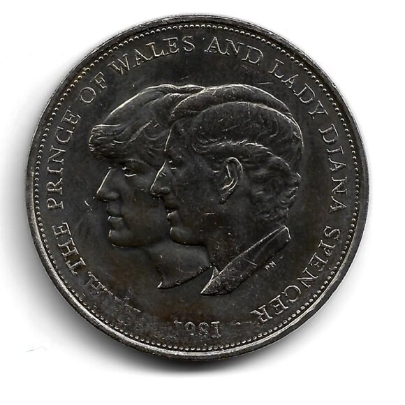 1981 Great Britain Charles & Diana Commemorative Crown Coin (b863-4) - Picture 1 of 2
